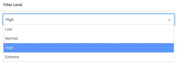Junk mail filter settings
