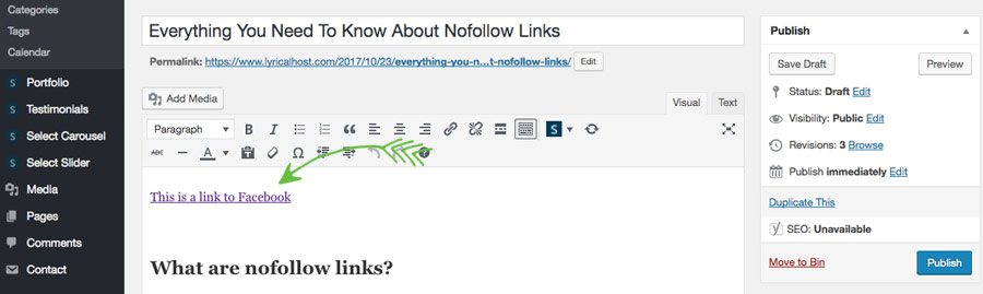 How to nofollow links