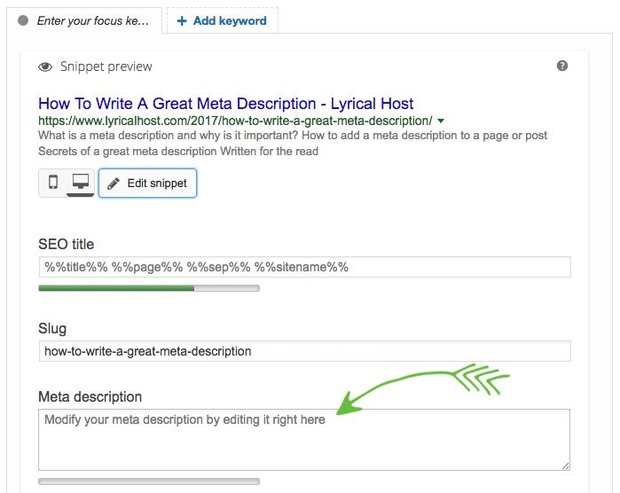 How to add a meta description in WordPress