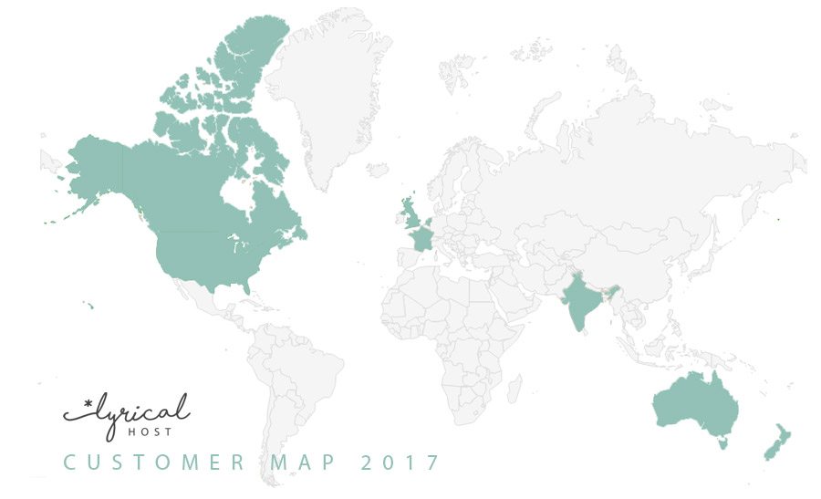 Lyrical Host Customer Map 2017