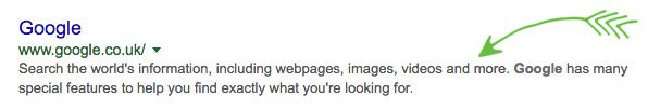 Google's Meta Description: Search the world's information, including webpages, images, videos and more. Google has many special features to help you find exactly what you're looking for.