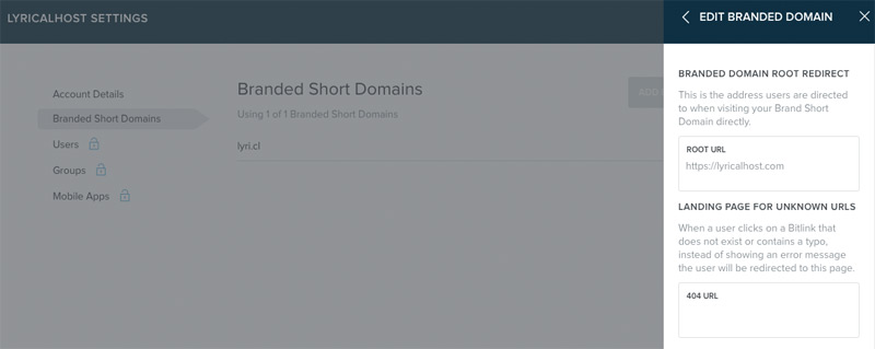 URL Shortener Settings