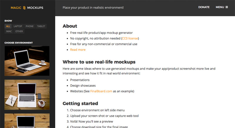 Magic Mockups Screenshot