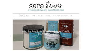 Screenshot of Sara's website