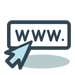 Cursor pointing to a browser icon