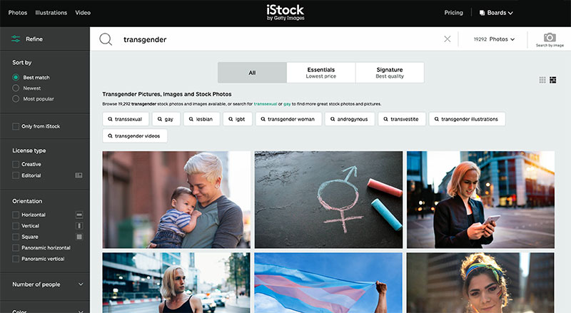 Screenshot of iStockPhoto