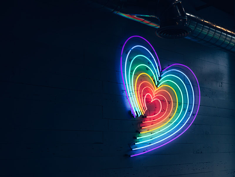 Rainbow Heart Neon Light