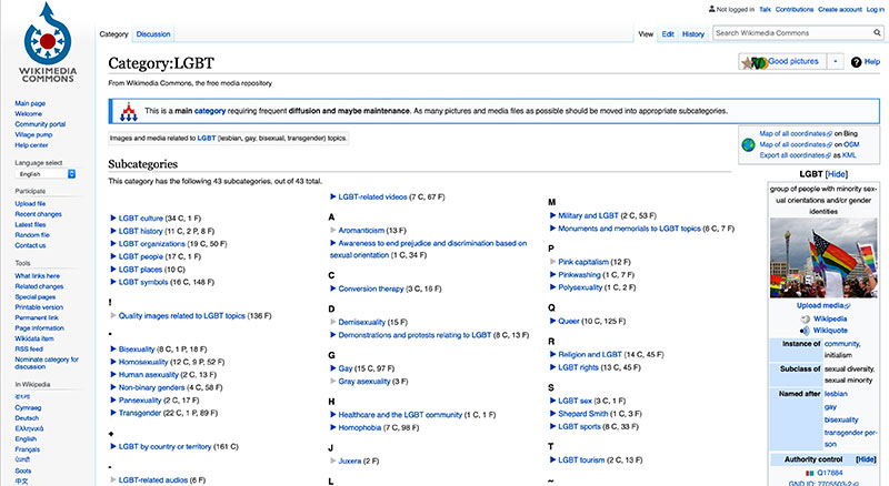 Screenshot of Wikimedia