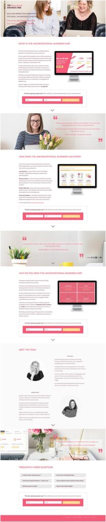 Landing page screenshot