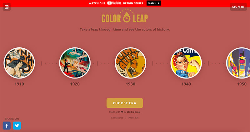 color leap website page