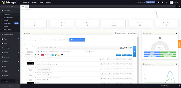 Hitsteps Analytics Screenshot