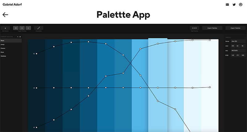 palettte app website homepage