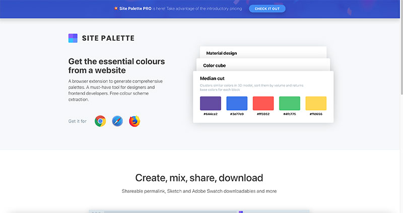 site palette website homepage