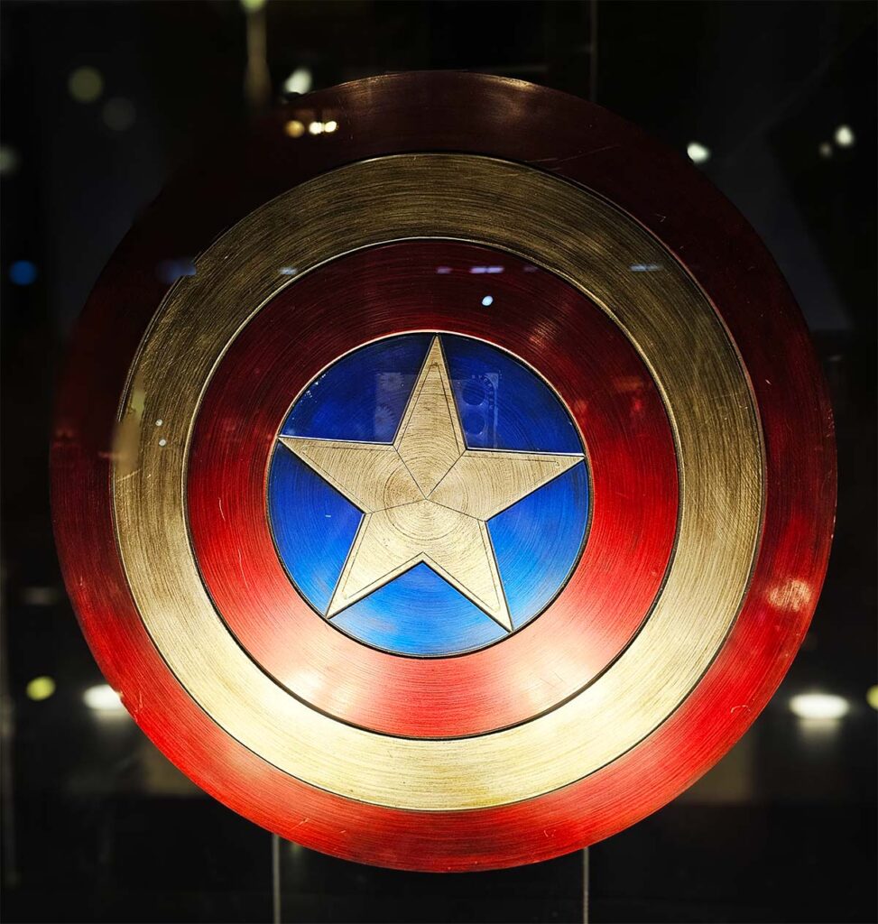 Captain America's shield on display