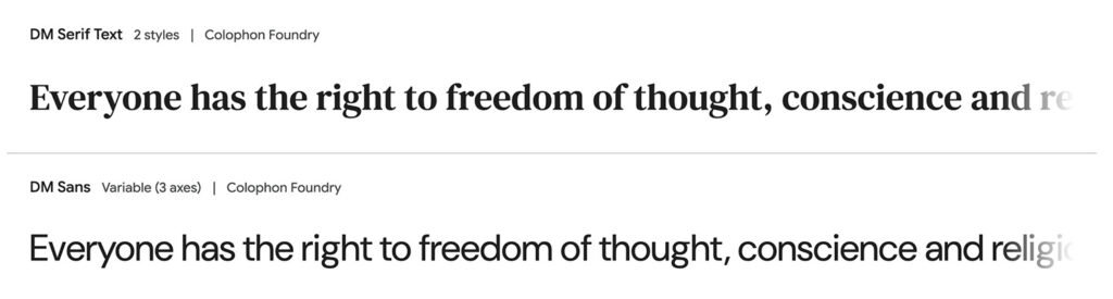 Serif vs sans-serif fonts